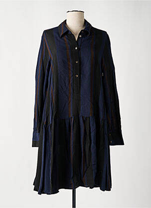 Robe mi-longue manches longues manches longues bleu OTTOD'AME femme