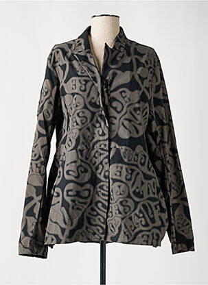 Veste casual col tailleur gris BLACK LABEL femme