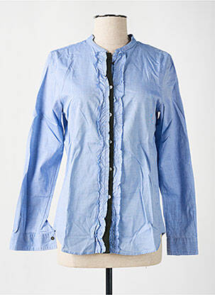 Chemisier coupe droite manches longues bleu DIEGA femme