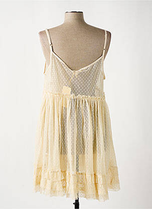 Robe courte coupe évasée fines bretelles beige NADIR femme