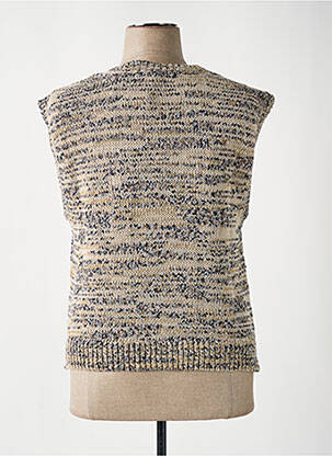 Pull col v manches courtes beige MAEVY femme