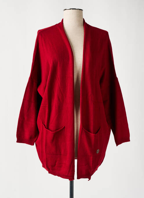 Gilet manches longues resserrée sur le bas rouge VICOLO TRIVELLI femme