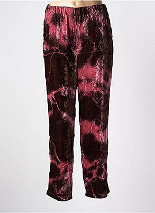 Pantalon droit taille élastique rose LES BLONDINETTES femme