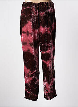 Pantalon droit taille élastique rose LES BLONDINETTES femme