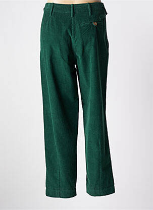 Pantalon droit fermeture zippée sous rabat boutonné vert CHARLIE JOE femme