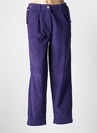Pantalon droit fermeture zippée sous rabat boutonné violet CHARLIE JOE femme