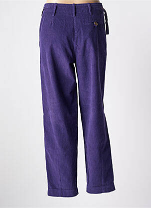 Pantalon droit fermeture zippée sous rabat boutonné violet CHARLIE JOE femme