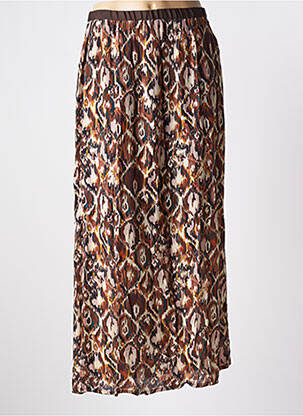 Jupe longue imprimé fantaisie marron LOUIZON femme