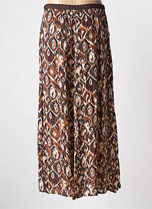 Jupe longue imprimé fantaisie marron LOUIZON femme