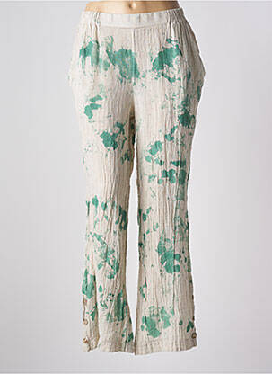 Pantalon droit taille élastique beige LUUKAA femme