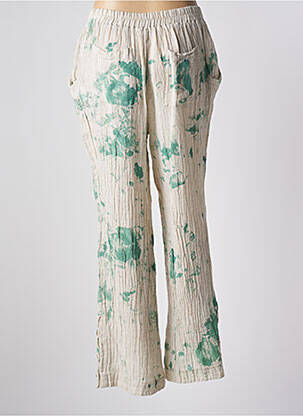 Pantalon droit taille élastique beige LUUKAA femme