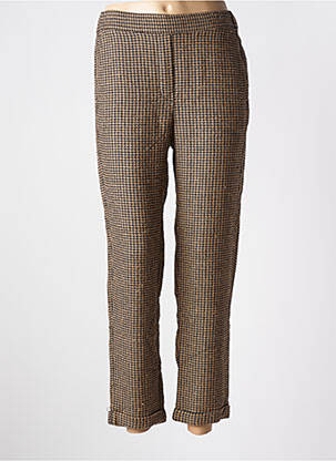 Pantalon 7/8 taille élastique marron DIEGA femme