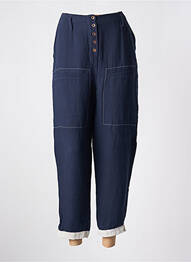 Pantalon 7/8 fermeture zippée sous rabat boutonné bleu JAYKO femme