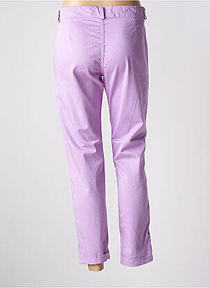 Pantalon 7/8 fermeture zippée sous rabat boutonné violet SUNDAY femme