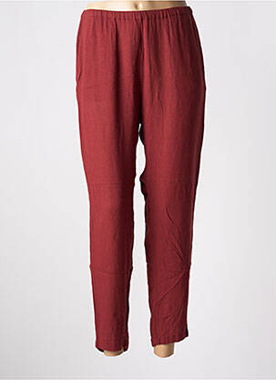 Pantalon 7/8 taille élastique rouge DIEGA femme