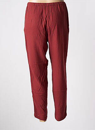 Pantalon 7/8 taille élastique rouge DIEGA femme