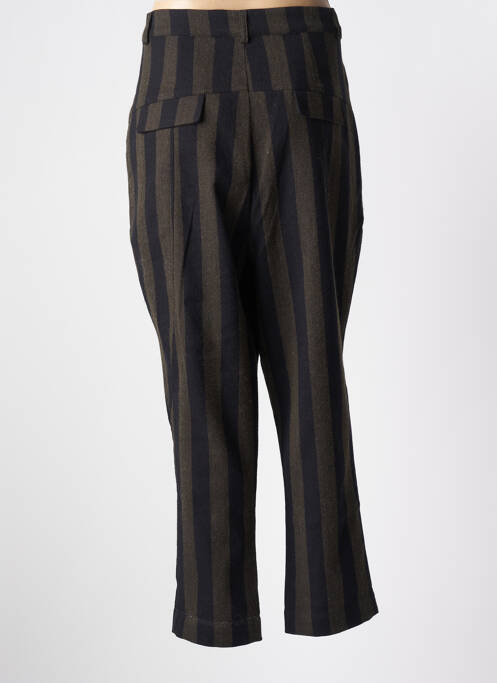 Pantalon droit fermeture zippée sous rabat boutonné vert JAYKO femme