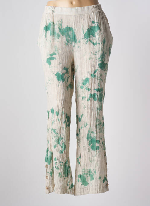 Pantalon droit taille élastique beige LUUKAA femme