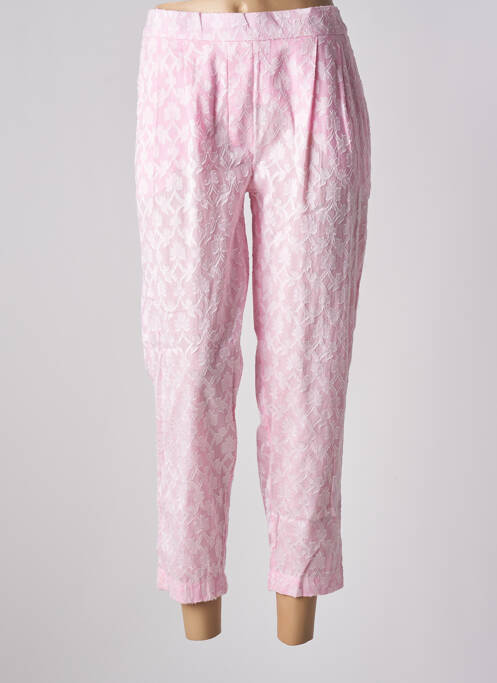 Pantacourt coupe droite rose SUNDAY femme