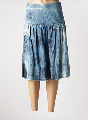 Jupe mi-longue coupe évasée bleu ME369 femme