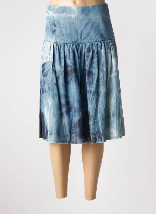 Jupe mi-longue bleu ME369 pour femme