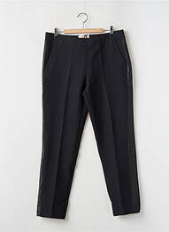 Pantalon chino broderie galons latéraux taille haute noir IRIS MITTENAERE FOR MORGAN femme