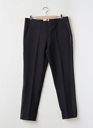 Pantalon chino broderie galons latéraux taille haute noir IRIS MITTENAERE FOR MORGAN femme