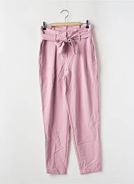 Pantalon droit tissage crêpe taille haute violet ONLY femme