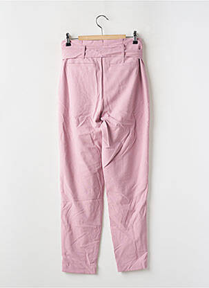 Pantalon droit tissage crêpe taille haute violet ONLY femme