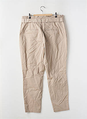 Pantalon chino tissage popeline taille haute marron VERO MODA femme