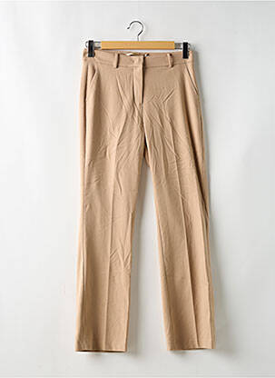 Pantalon chino poches taille haute beige MORE & MORE femme