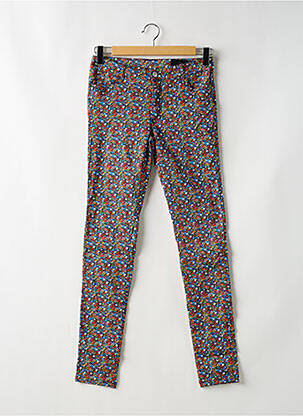 Pantalon slim tissage popeline taille haute bleu FLAIR femme