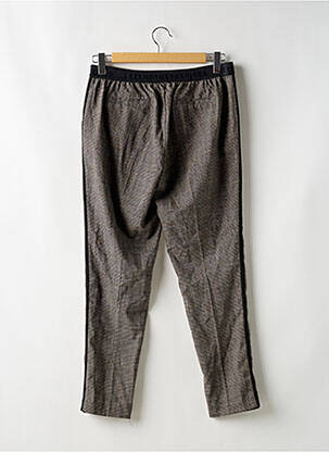 Pantalon chino broderie galons latéraux taille normale marron LE TEMPS DES CERISES femme
