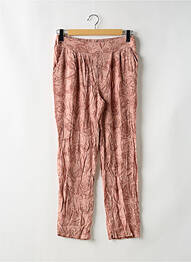 Pantalon droit tissage crêpe taille normale rose MEMORY LANE femme