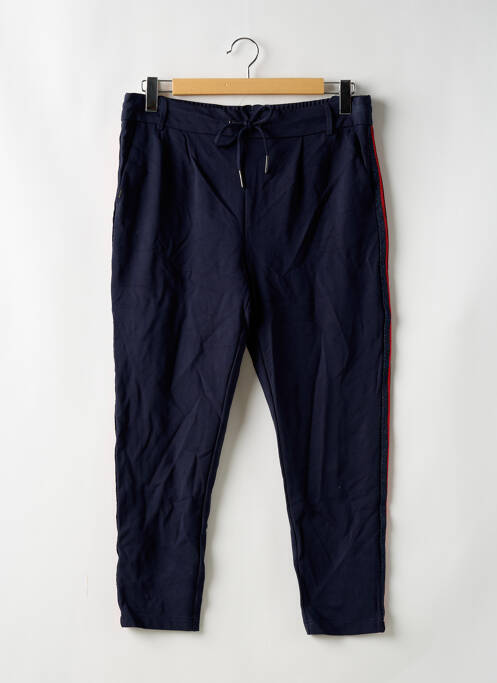 Pantalon chino broderie galons latéraux taille normale bleu ONLY femme
