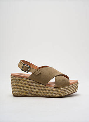 Sandales/nu pieds fermeture boucle(s) talon de 4 à 6cm vert TBS femme