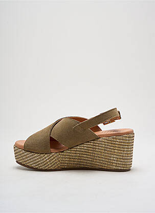 Sandales/nu pieds fermeture boucle(s) talon de 4 à 6cm vert TBS femme