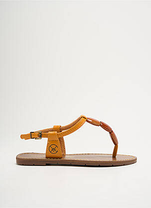 Tongs matière lisse talon plat jusqu'à 3cm orange CHATTAWAK femme