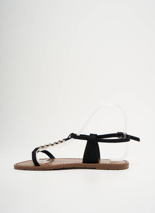 Tongs tissage satiné talon plat jusqu'à 3cm noir CHATTAWAK femme
