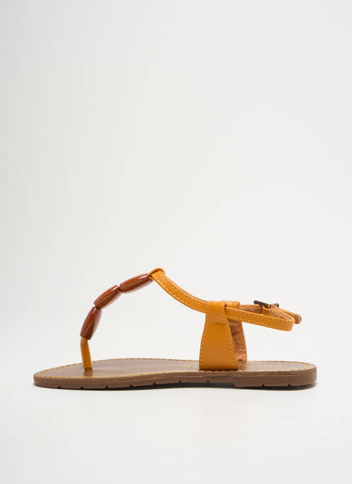 Tongs matière lisse talon plat jusqu'à 3cm orange CHATTAWAK femme