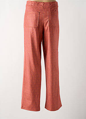 Pantalon large taille à pinces taille haute orange MD'M femme