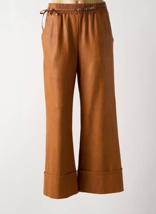 Pantalon large poches taille haute marron CAROLINE BISS femme