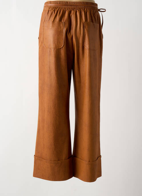 Pantalon large poches taille haute marron CAROLINE BISS femme