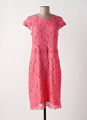 Robe mi-longue manches courtes manches courtes rose MORE & MORE femme