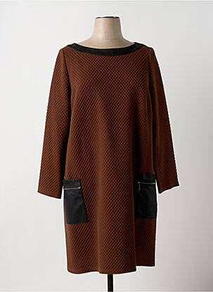 Robe mi-longue manches longues manches longues marron ROBE LEGERE BY VERA MONT femme
