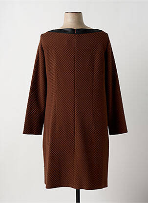 Robe mi-longue manches longues manches longues marron ROBE LEGERE BY VERA MONT femme