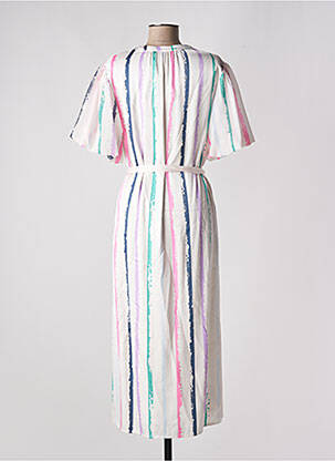Robe longue manches courtes manches courtes blanc COSTA 8 MANI femme