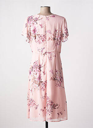 Robe mi-longue imprimé fleurs manches courtes rose MORE & MORE femme