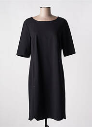 Robe mi-longue fermeture zippée au dos manches courtes noir LUISA CERANO femme