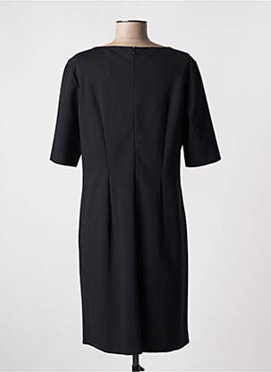 Robe mi-longue fermeture zippée au dos manches courtes noir LUISA CERANO femme